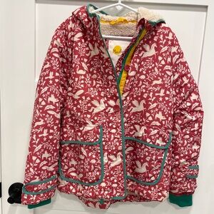 Mini Boden sherpa fleece lined hooded coat 8-9Y